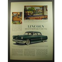 1952 Lincoln Cars Ad - Lincoln captures the beautiful ease of modern living