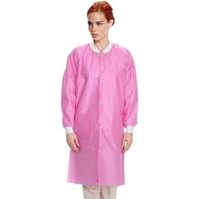 Disposable Lab Coat 44 Inches Long, Large. Pack of 50 Pink SMS Disposable Lab...