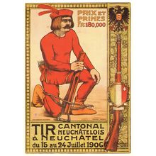 Tir Contonal Nuechatelois a Neuchatel 1906 Switzerland Poster Postcard