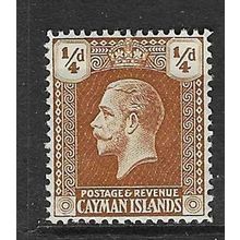 CAYMAN ISLANDS GV 1921-2 WMK MULTI-SCRIPT CA 1/4d MINT SG69