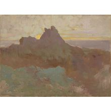 Odilon Redon - Rocky Peak Poster Canvas Movie Film Print A0 A1 A2 A3 A4 A5 A6 Ar