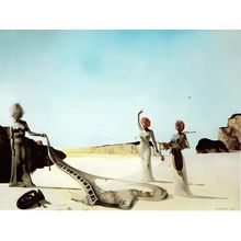 Salvador Dali - Three Young Surrealist Women Holding in their Arms the Skins of