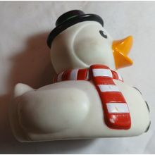 Infantino Holiday Christmas Snowman Rubber Duck Duckie Ducky Figure Bath Tub Toy