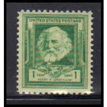 864 1c Henry Longfellow Fine MNH KA2501