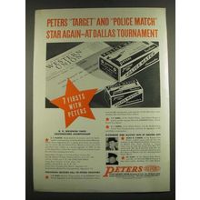 1939 Peters Target and Police Match Ammunition Ad - Dallas Tournament