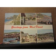 multiview, WEST DORSET county used postcard 1964 pm #