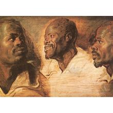 Negro Heads Anthony Van Dyck Painting Postcard