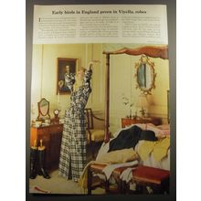 1954 Viyella Fashion Ad - Early birds in England preen in Viyella robes