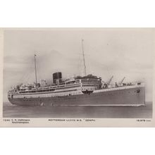 Rotterdam Lloyd Liner Ship MS Dempo Dutch Boat RPC Postcard