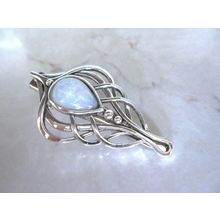 Smaller white oval stone metal alligator hair jewelry clip fine thin hair