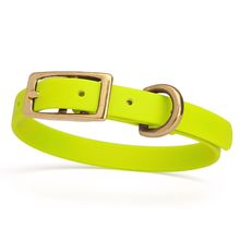 Dog Pet Collar with Brass Hardware Size XS W 1/2” L 9” - 12” Safety Yellow