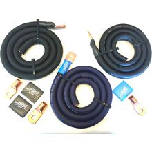 Sky High Oversized 1/0 Gauge AWG Big 3 Upgrade Blue/Black Electrical Wiring Kit