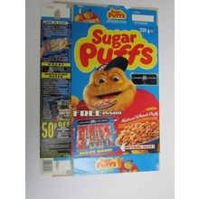 Quaker Sugar Puffs 1994 Cereal Box Gamesmaster Maze Game 320g Box only