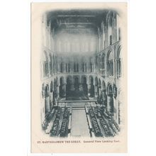 General View Looking East St Bartholomew the Great Smithfield London Postcard