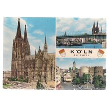 multiview, KOLN AM RHEIN, COLOGNE, GERMANY unused vintage postcard 1972 pm =