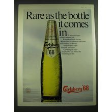 1968 Carlsberg '68 Beer Ad - Rare as the bottle it comes in