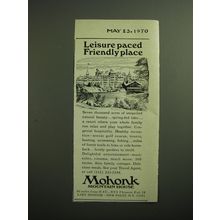1970 Mohonk Mountain House Resort Ad - Leisure paced friendly place