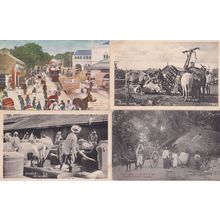 Dhobies At Work Colombo Village Street Scene 4x Old Postcard s