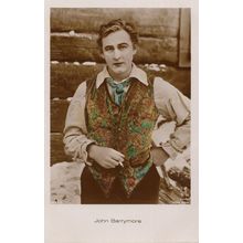 John Barrymore Smoking Posh Waistcoat Film Star Tinted RPC Postcard
