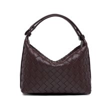 New Woven Sheepskin Lunch Bag Fashion Armpit Bag Brown