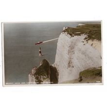 Beachy Head And ighthouse, Eastbourne, Sussex, RP Postcard.