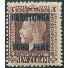 Cook Islands 1919 3d chocolate Perf 14x14½ SG49a unused