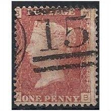 1858 SG43 1d Red Plate 202 Good/Fine Used Check Letters "MB".