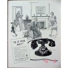 BELL TELEPHONE SYSTEM 1940 WESTERN ELCTRIC Is It For Me vintage ad