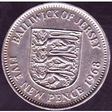 1968 Jersey 5 Pence Coin