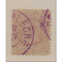 Brazil Stamp Scott #85, Used, Purple City/Date Cancels