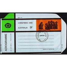Australia. Aerogramme. 1966 9c Christmas Used