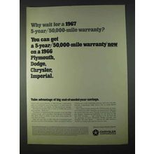 1966 Chrysler Corporation Ad - Why Wait For Warranty