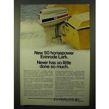 1971 Evinrude 50hp Lark Outboard Motor Ad - So Little