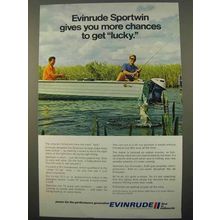 1971 Evinrude Sportwin Outboard Motor Ad - Get Lucky