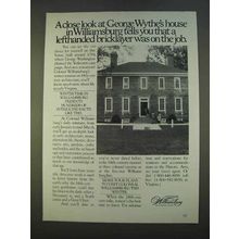 1979 Colonial Williamsburg Virginia Ad - George Wythe