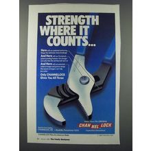 1986 Channellock Pliers Ad - Strength where it counts