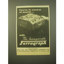 1965 Ferrograph Tape Recorder Ad - You're in control of sound