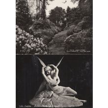 Villa Carlotta Italy Romantic Angels Statue 2x Real Photo Postcard s