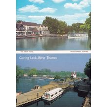 River Thames Goring Lock Swan Hotel 2x Postcard s