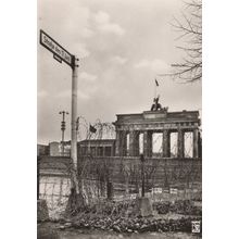 Berlin Brandenburger Road Sign German Real Photo Postcard