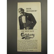 1956 Carlsberg Beer Ad - Beer, Monsieur?