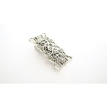 Small silver metal filigree alligator hair pin clip barrette for fine thin hair