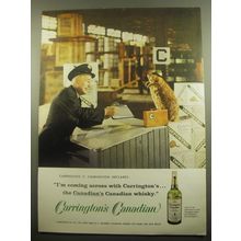 1959 Carrington's Canadian Whisky Ad - I'm coming across with Carrington's