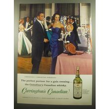 1959 Carrington's Canadian Whisky Ad - The perfect partner for a gala evening