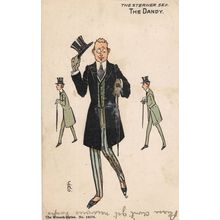 Man Wearing Ladies Shoes Trousers Old Gay Interest LGBT Dandy Comic Postcard