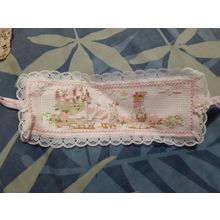 handmade bookmark cross stitch girl & ducks 18 x 7cm