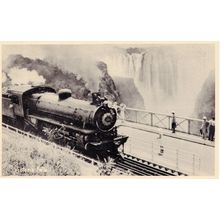 Rhodesia Railroad Train Victoria Falls Bridge Africa Vintage RPC Postcard