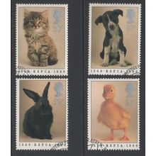 LOT#447 – GB QEII 1990 “150th ANNIVERSARY OF RSPCA” STAMP SET FDI, FINE USED