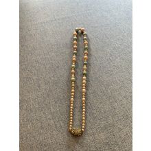 ANTIQUE PEARL NECKLACE WITH CLEAR STONES CLASP 17 GRAMS 18.75cm-LONG (P3)