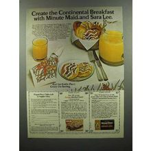1980 Minute Maid Orange Juice, Sara Lee Danish Ad